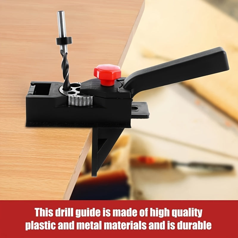 Portable Woodworking Doweling Jig Kit for Accurate Hole Drilling Plastic