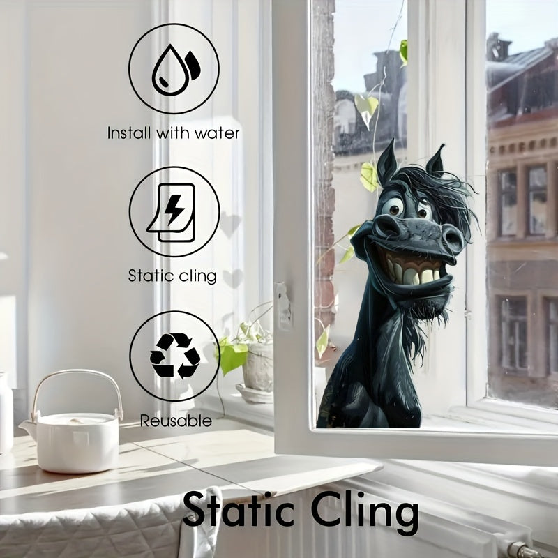 Funny Animal Expression Window Sticker Waterproof Self-Adhesive Wall Decor