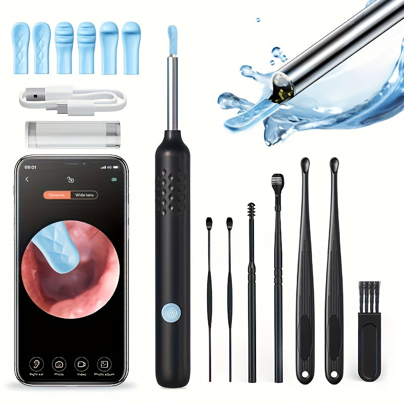 Rechargeable Ear Wax Remover with Camera and 7-Piece Ear Pick Set for Adults