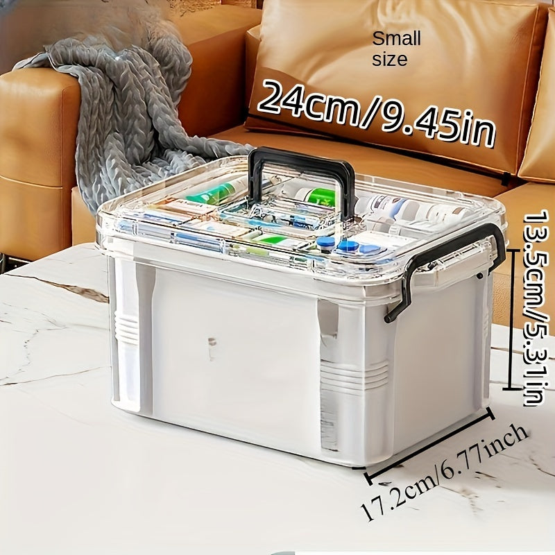 Plastic Waterproof Storage Box with Clip-On Closure for Medicines Snacks and Household Items