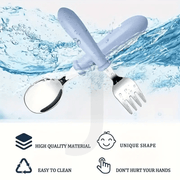 0-3 yoshdagi bolalar uchun oson ushlash tutqichi bilan 1-dona zanglamas po'latdan yasalgan idish-to'plam. Qopqoq ichida vilkalar va qoshiqni o'z ichiga oladi. Yog'och materialsiz, elektrsiz. Rang: Ko'k.