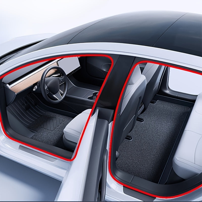 Automotive Rubber Door Seal Strip Double-Layer Noise Reduction Universal Fit