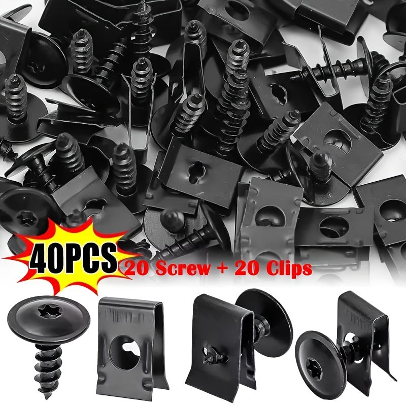 10/20 Pcs Metal U-Bolt Clips Car Body Bumper Baffle Fasteners Engine Hood Baffle Hardware