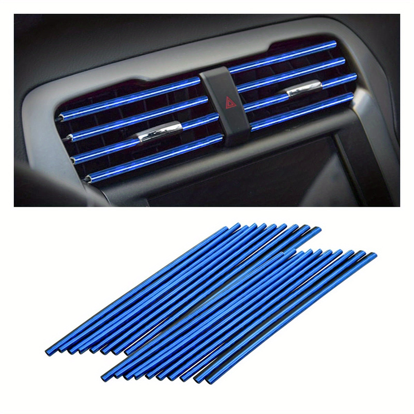 20pcs Universal Car Air Vent Decorative Strips Waterproof Bendable Vent Trim