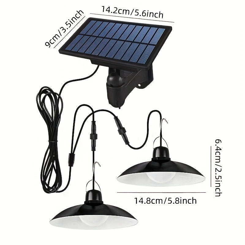 Solar Pendant Light with Remote Control and Adjustable Brightness for Indoor Outdoor Use