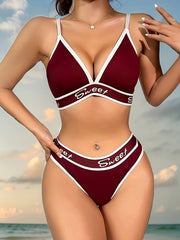 Women's Black and White Seamless Lingerie Set with Wireless Bra and Breathable Panties