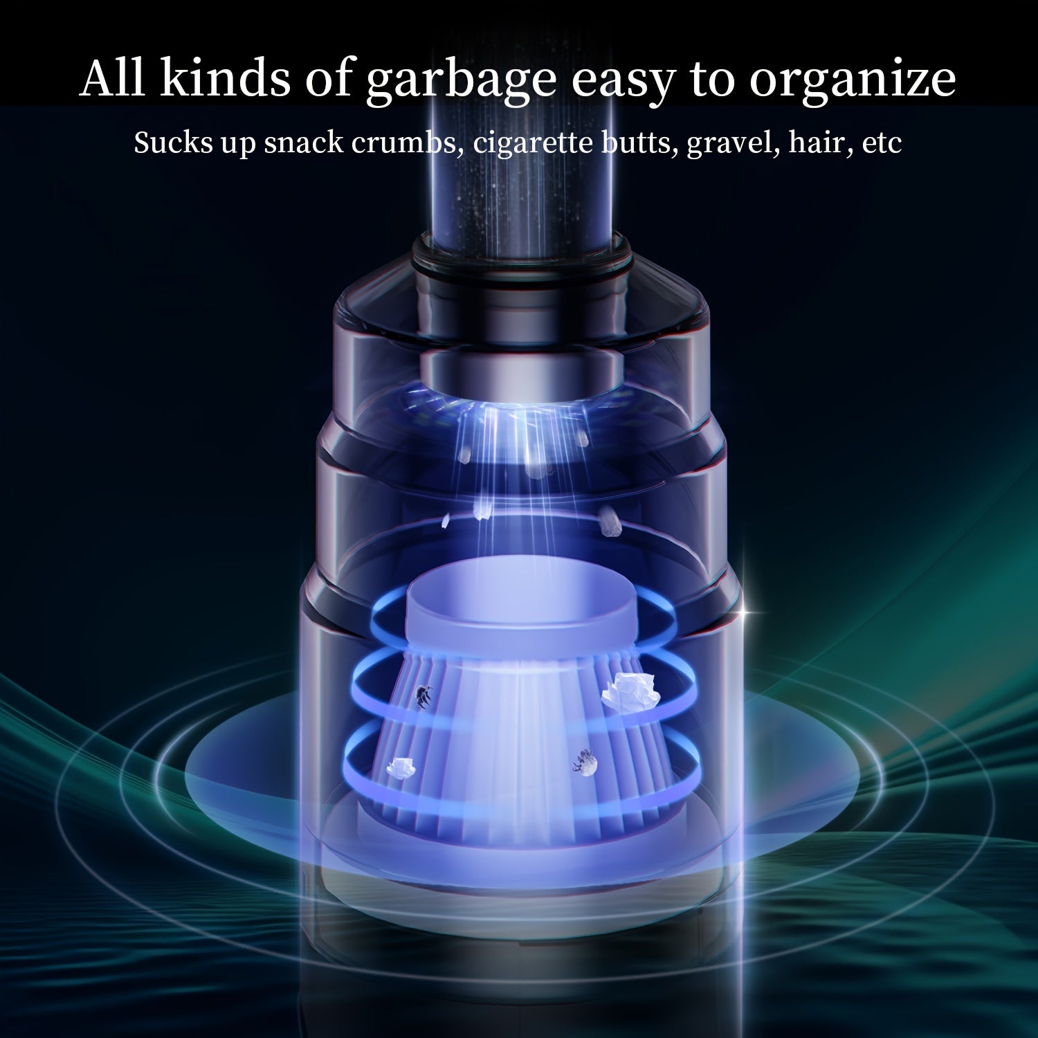 Mini Handheld Vacuum Cleaner 3-in-1 USB Rechargeable Car Office Home