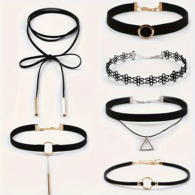 6 ta Ayollar uchun Gotik Choker Marjonlar to'plami