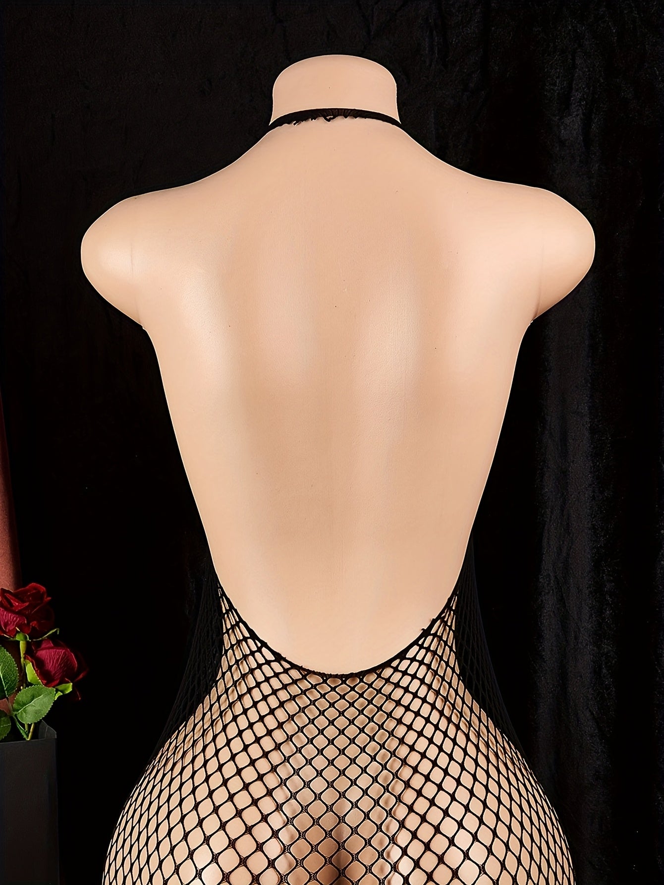 Backless Mesh Jumpsuit with Cut-Out Lingerie Design for Sexy Style