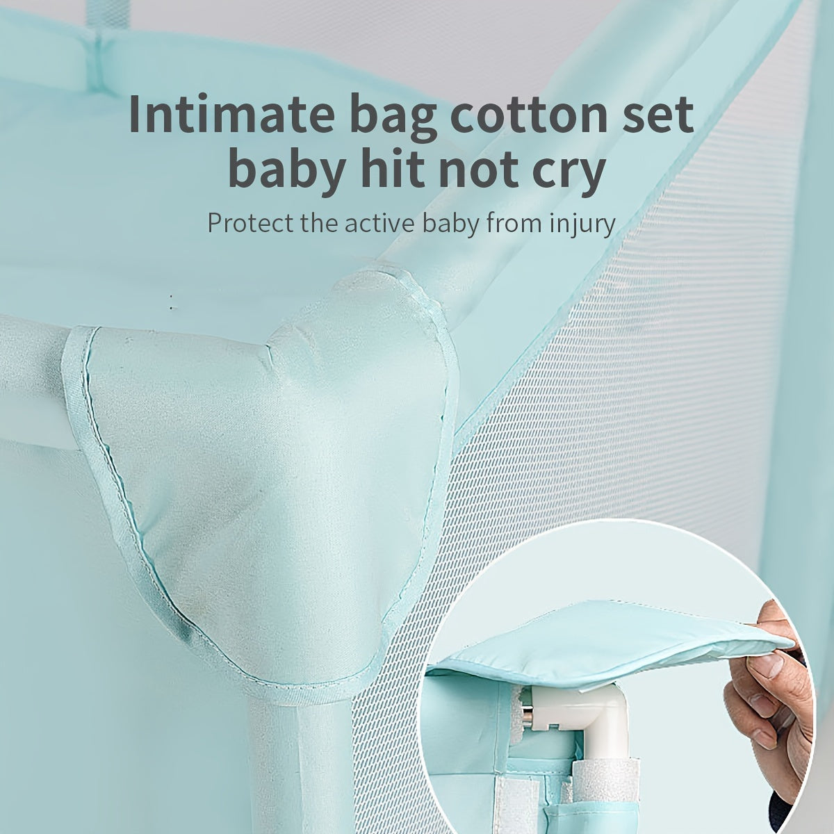 Ichki foydalanish uchun bolalar o'yin matosi, devor qo'riqlash barlari va yurish o'rganish xususiyatlari bilan