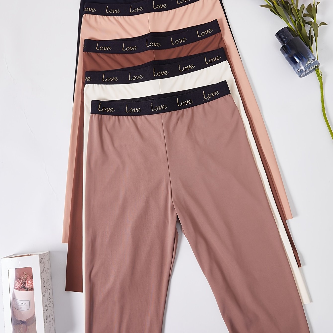 Women's Seamless High-Waisted Shaping Shorts with Alphabet Pattern Tummy Control Compression Underwear 5 Pack