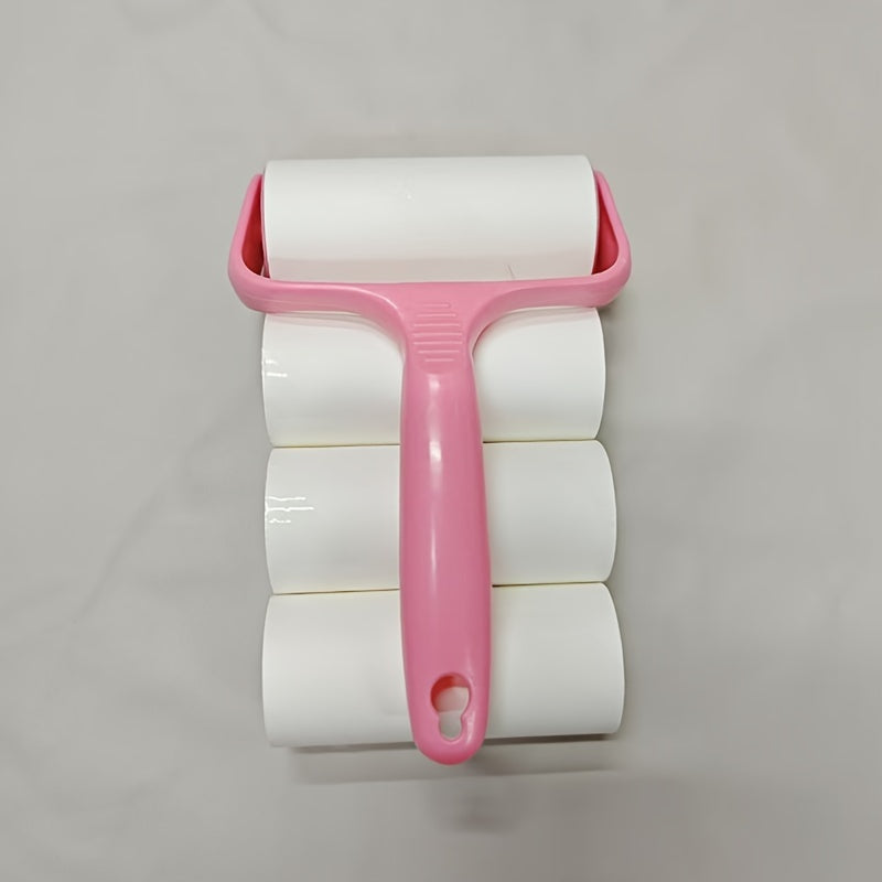 Lint Roller Kit with Handle and 4 Refills for Pet Hair Removal from Clothes Carpet and Car Seats