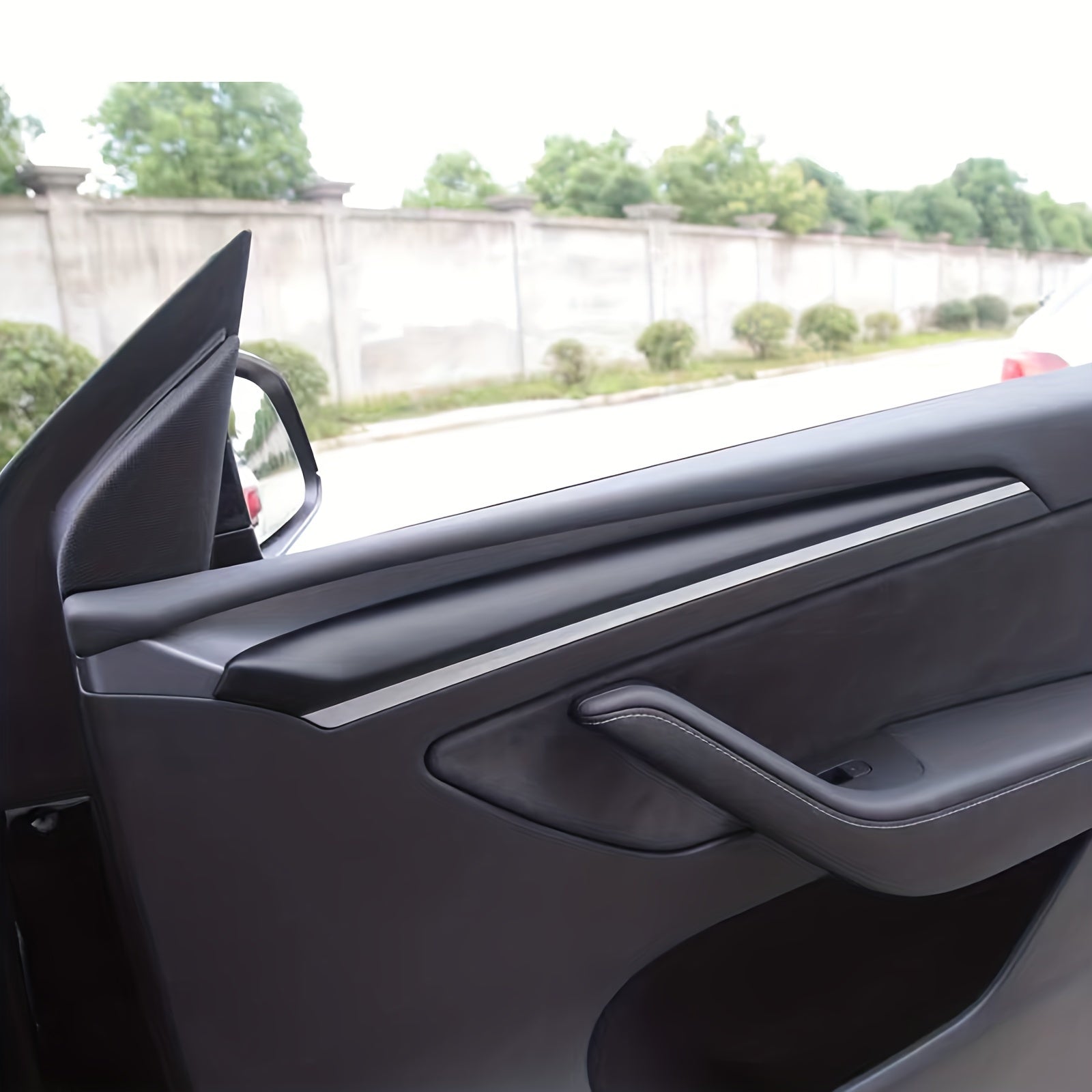 2021-2023 Tesla Model 3 Y Interior Trim Kit Wood Grain ABS Dashboard Door Set