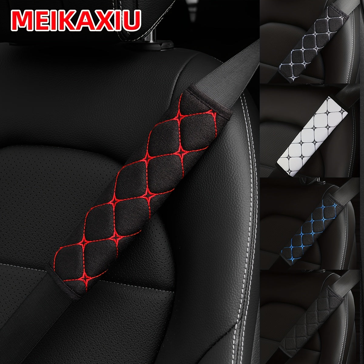Car Seat Belt Shoulder Cover Embroidered Fabric Safety and Comfort