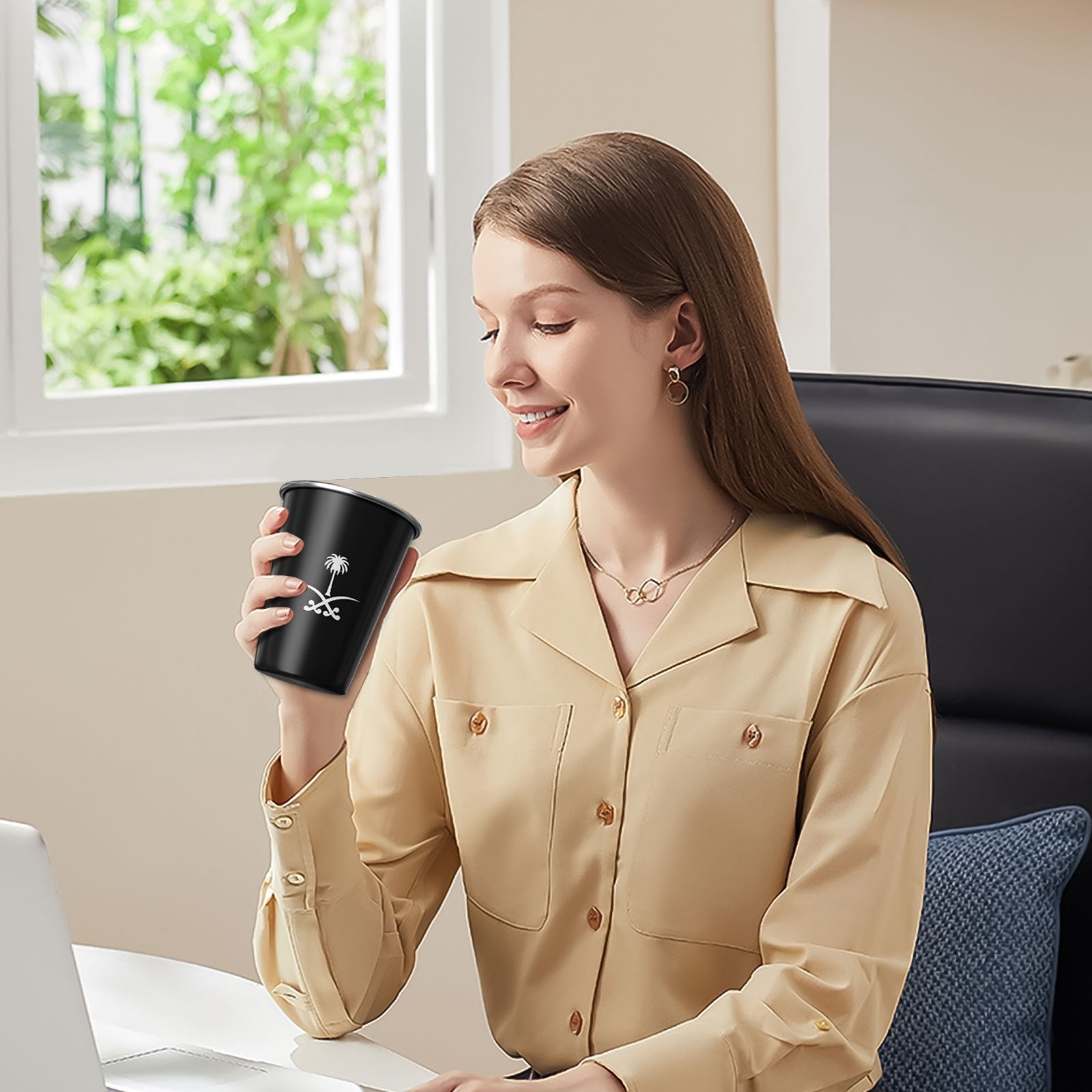 350ML Insulated Stainless Steel Water Bottle with Saudi Arabia Emblem for Outdoor Camping and Gifts