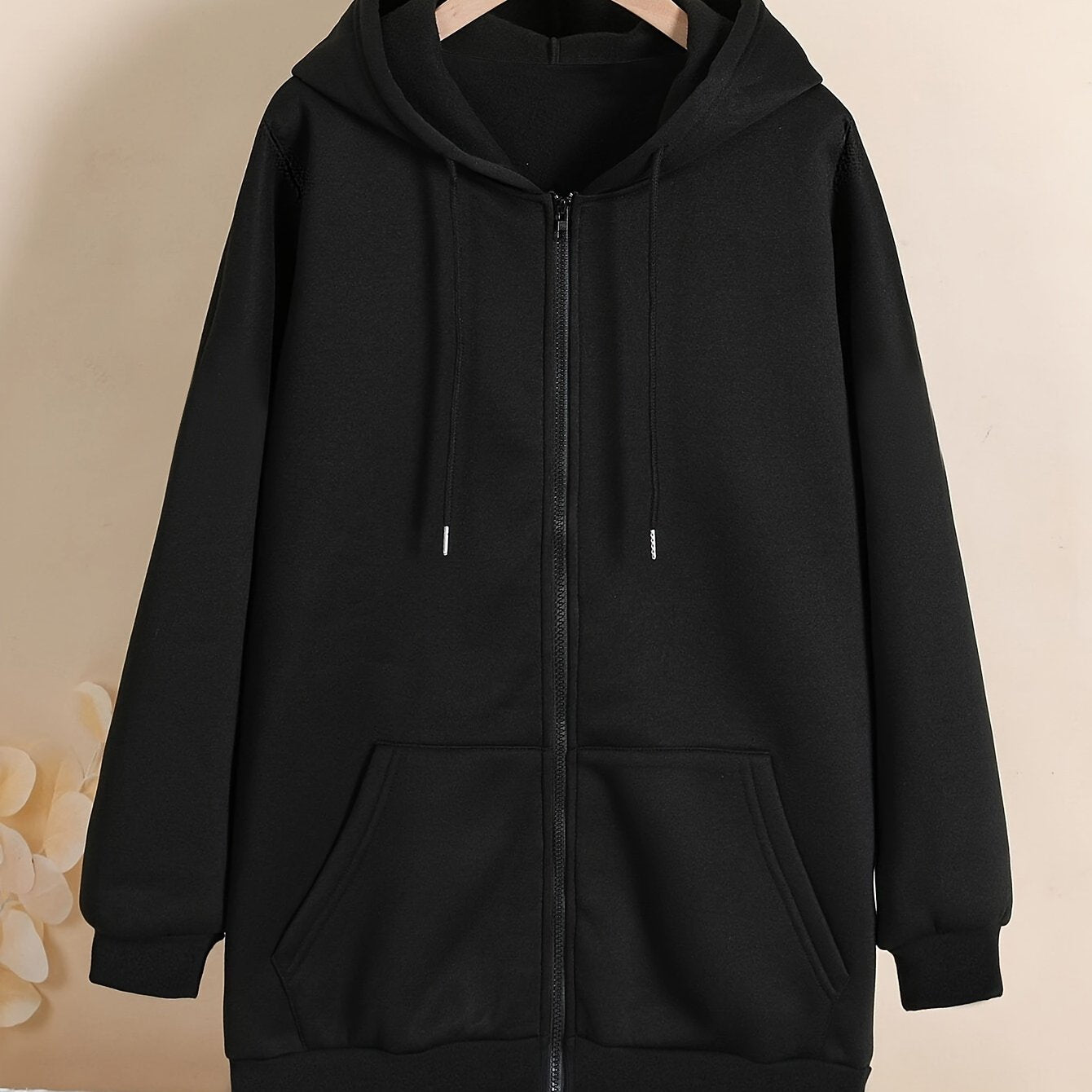 Women's Plus Size Hooded Sweatshirt Long Sleeve Zip Up Casual Pullover
