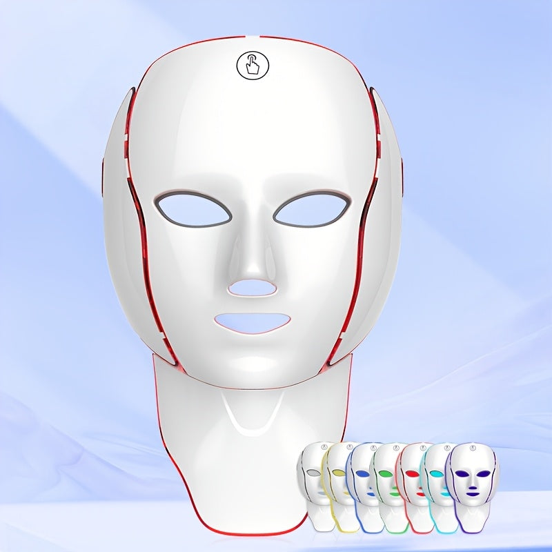 Dispositivo de cuidado facial LED de 7 colores para mujer, recargable, pantalla táctil, portátil, regalo para el Día de San Valentín