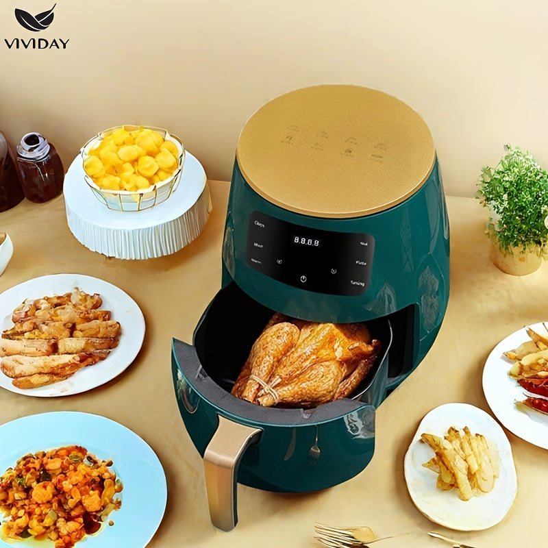 Freidora de aire eléctrica de gran capacidad de 4.5L, 1400W, enchufe estándar europeo para hornear en casa