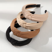 Ayollar uchun 4 ta to'liq rangli mato bilan bog'langan bosh bandlar to'plami, keng qirrali soch aksessuarlari