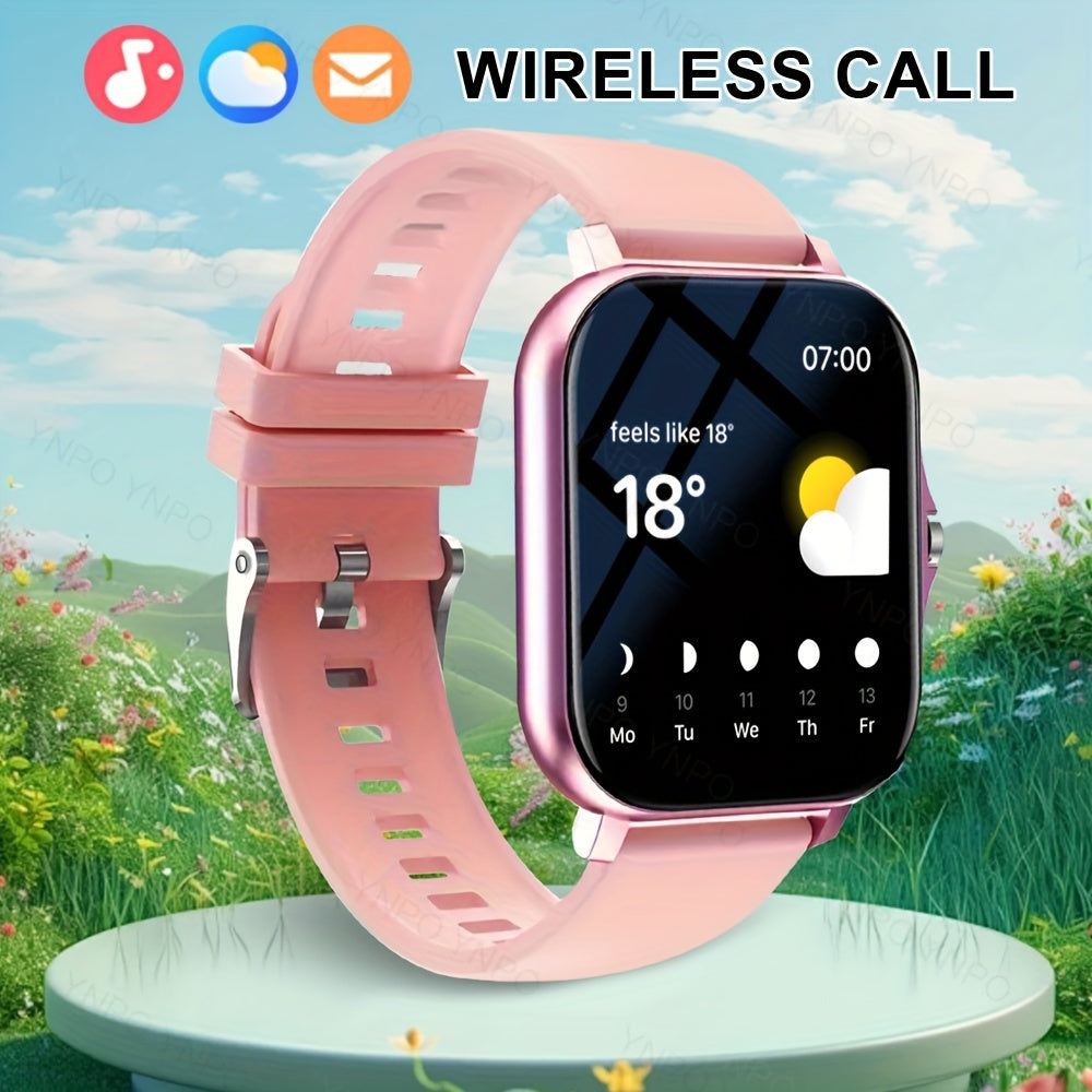 Smartwatch for Men and Women Wireless Calling Sports Modes Camera Control Message Notifications Ultra Thin Borderless Design Compatible with Android and iPhone