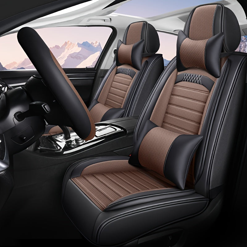 Universal PU Leather Seat Covers Full Set for 5-Seater All-Season