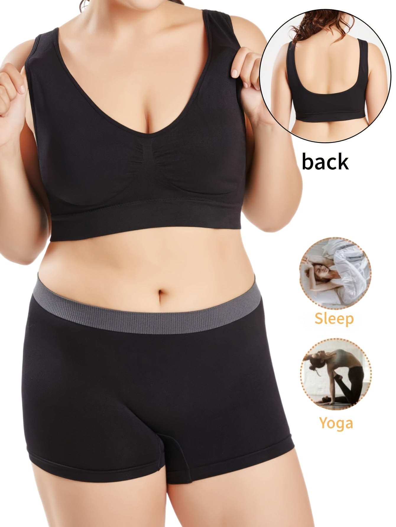 Бюстгальтер для женщин больших размеров бесшовный спортивный с беспроводной конструкцией и двойными слоями