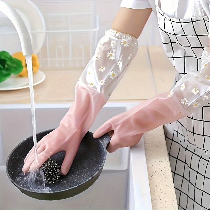 Guantes de limpieza y cocina de PVC de manga larga, ambidextros, libres de plomo