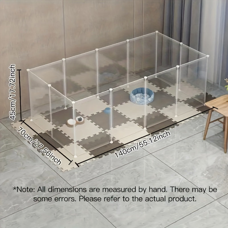 Flexible Clear Pet Playpen for Rabbits, Small Dogs, Cats Indoor Outdoor