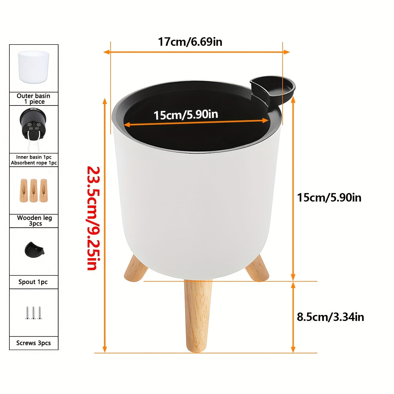 Wooden Leg Planter Indoor Outdoor Floor Standing Modern Decorative Plant Pot