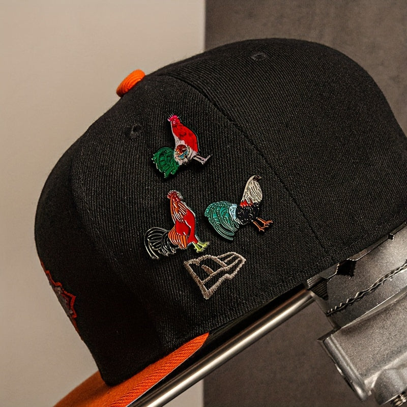 Metal Baseball Cap Pin Set with Mexican Eagle Skull and Chicken Patterns for Hat Decoration
