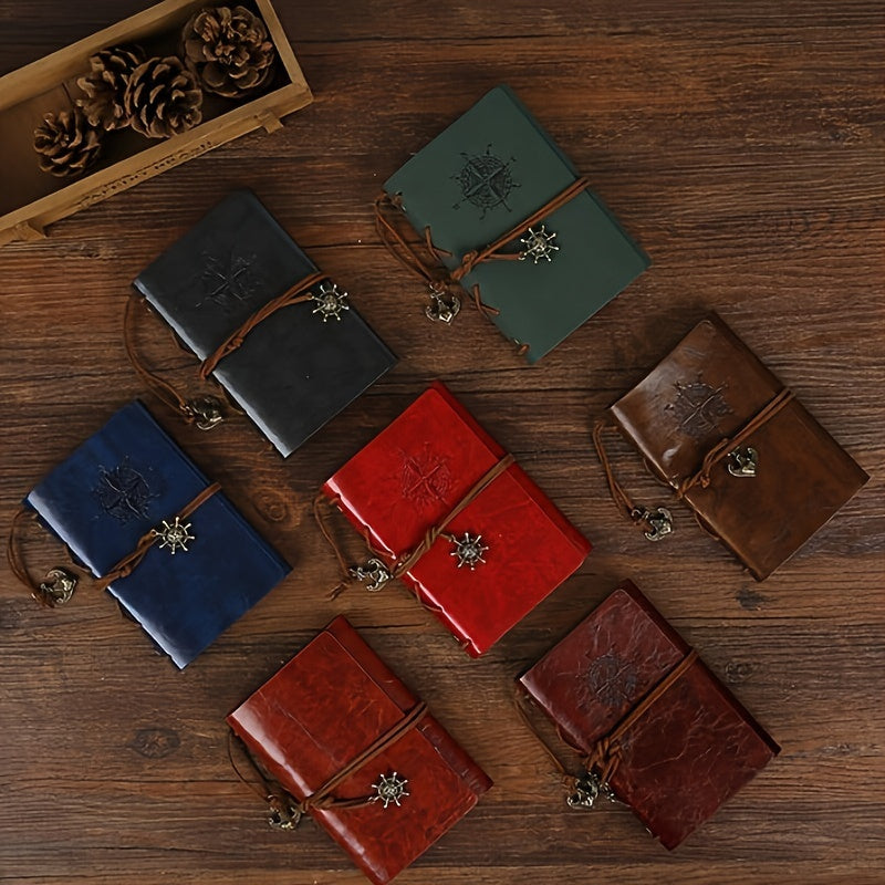 Eski uslubdagi jurnallar, mat qoplama, oddiy chiziqlar, spiral halqa bog'lash, qaroqchi dizayni va retro uslub.