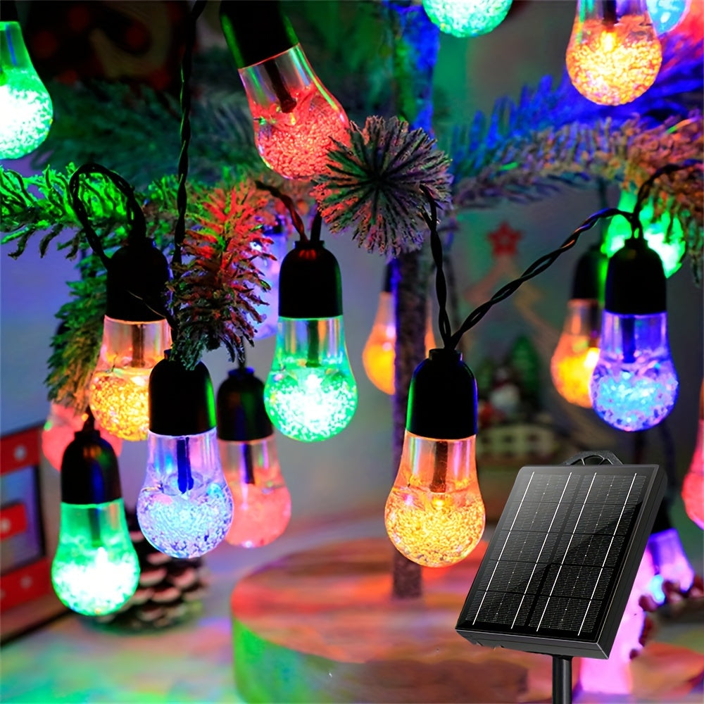 Luces de cadena de globos solares multicolores con 20/30 LEDs, control remoto IR USB, batería de litio, para exteriores, patio y camping