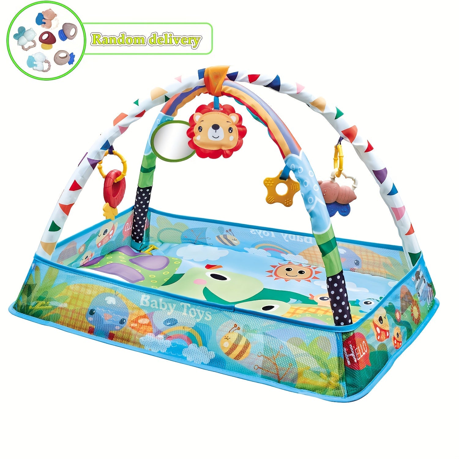 Colorful Play Mat with Activity Gym and Ball Pit for Infants and Toddlers