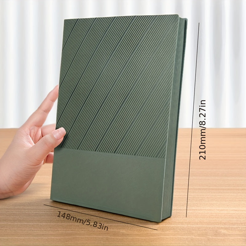 Faux Leather A5 Notebook with Pattern Squared Ruling Soft Cover Bookmark