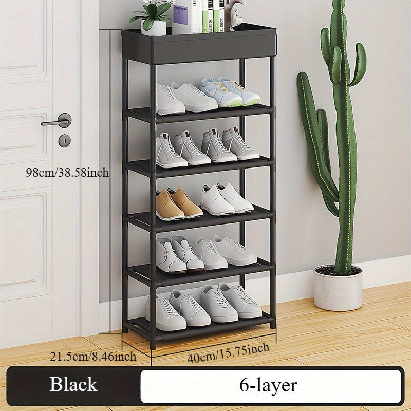 Floor Standing Shoe Rack Organizer Sturdy Plastic Space Saving Entryway Closet