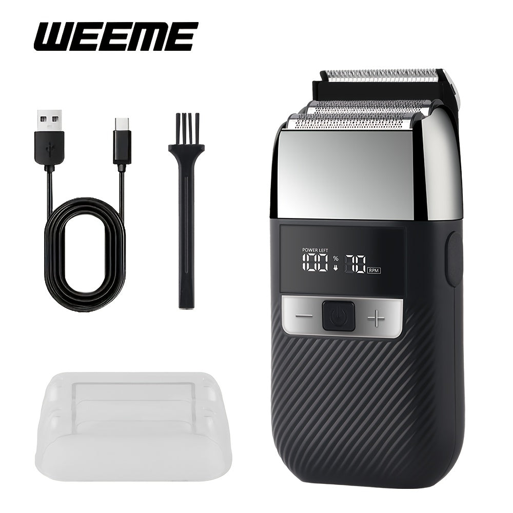 Мужской набор электробритвы с двойными лезвиями триммер бритва набор для красоты ЖК-дисплей USB зарядка