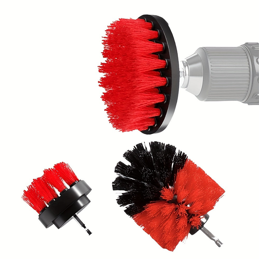 Juego de accesorios de cepillo de taladro de 3 piezas para limpieza de baño, cocina y coche