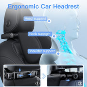 Adjustable Ergonomic Car Headrest with Memory Foam and Side Pads