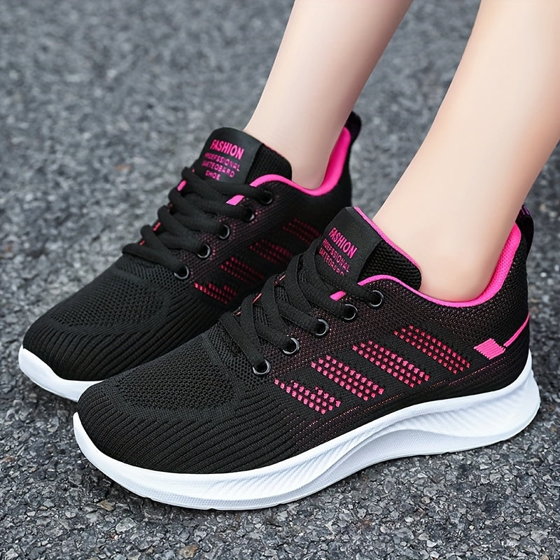 Women's Breathable Knit Sneakers Lightweight Slip-Resistant Casual Shoes