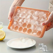 Round Diamond Silicone Ice Cube Tray 33 Grids Food Grade Plastic Refrigerator Storage