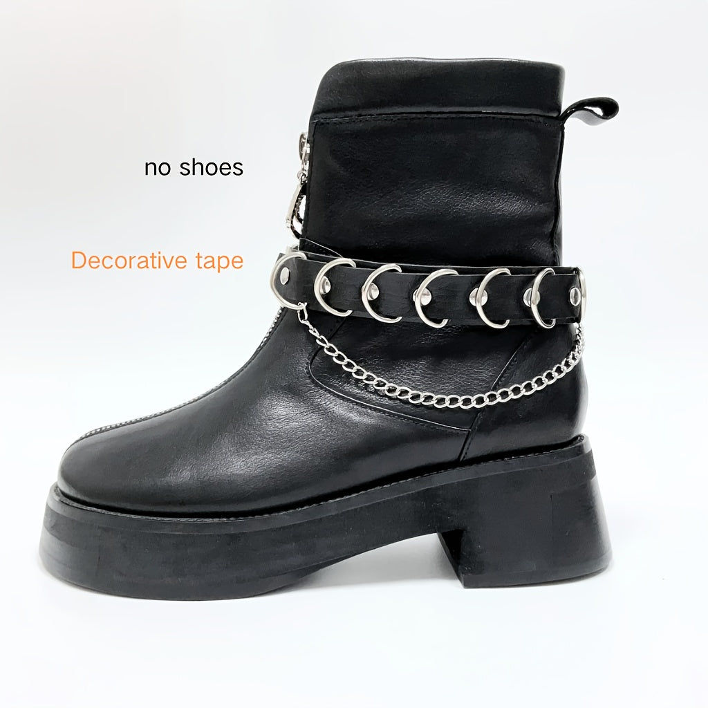 Women's Gothic Style PU Shoe Decorative Belt Removable Adjustable Charm