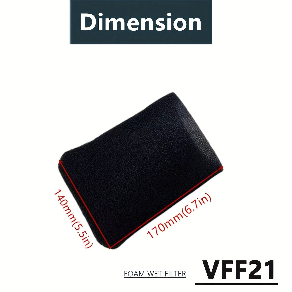 Foam Wet Filters 6-Pack for Vacmaster 9.46 L Wet/Dry Shop Vacuum VP205, Mustahkam Plastikdan Yasalgan, Portativ Changyutgich VFF21 uchun Ideal O'rnini Bosuvchi Qismlar