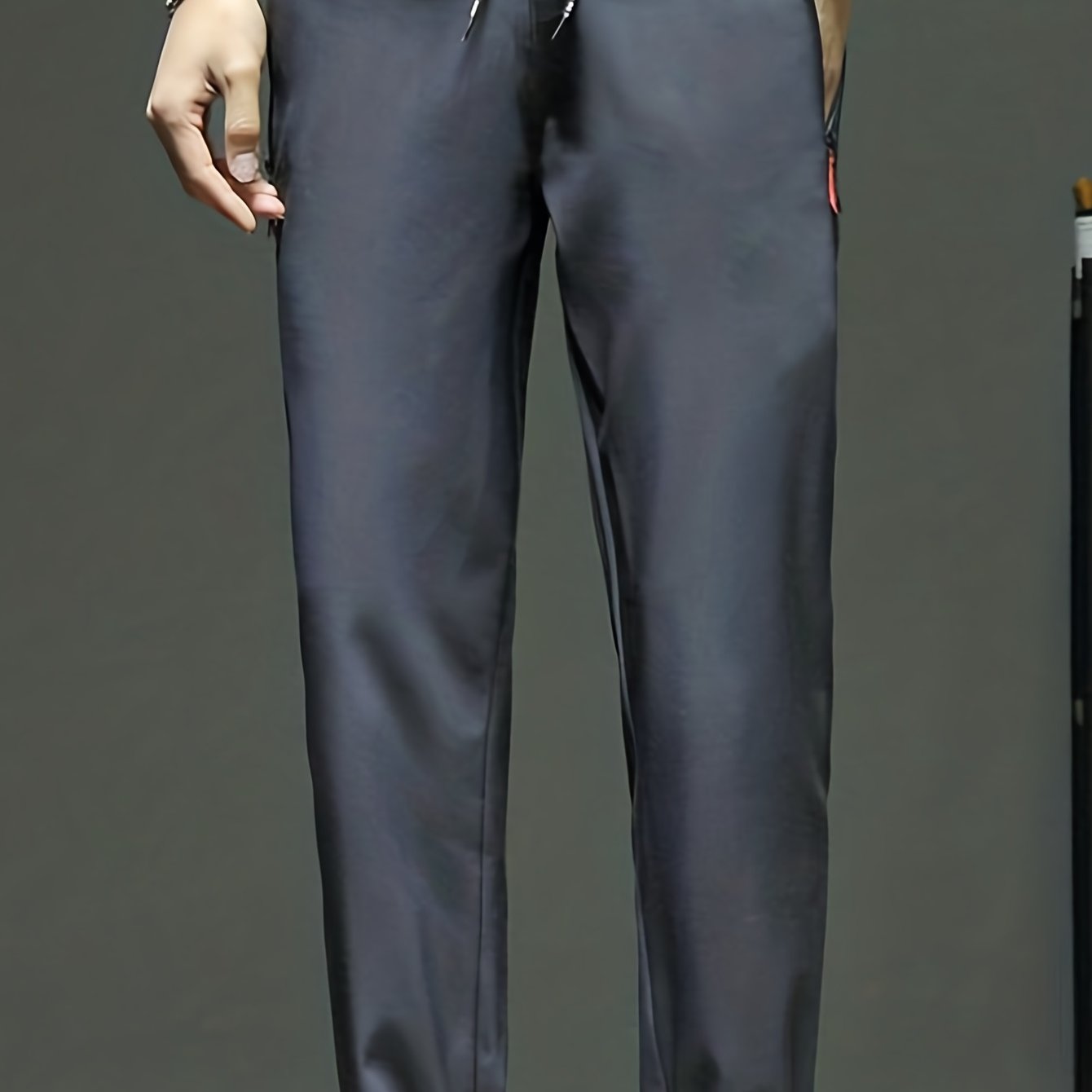 Pantalones casuales para hombre con cordón de estiramiento y cierre de cremallera para primavera y verano deportes