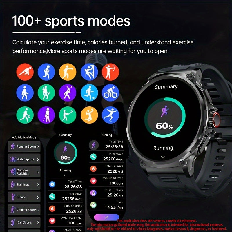Reloj inteligente para deportes al aire libre con pantalla táctil HD, larga duración de batería, compatible con iPhone y Android