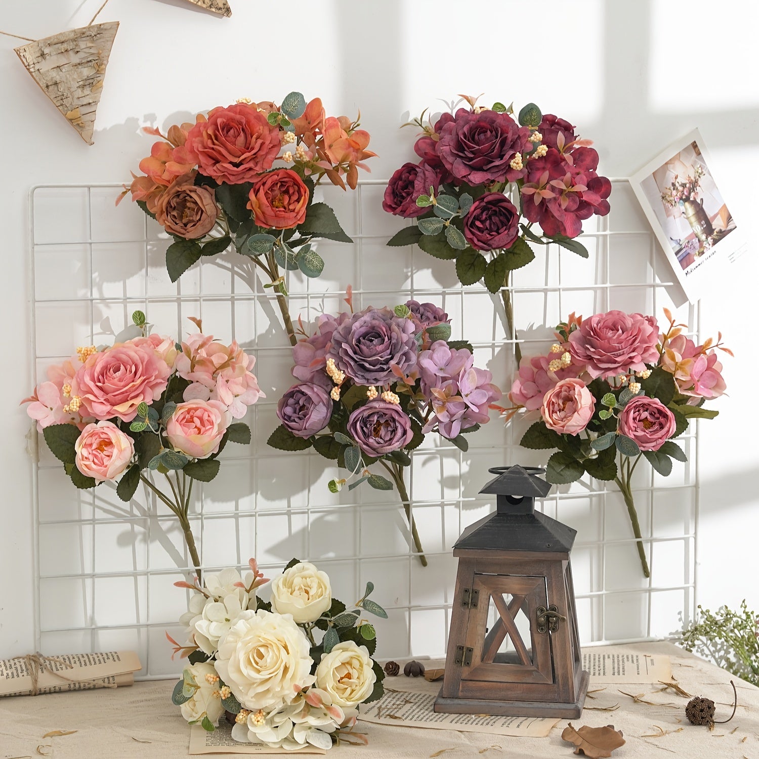 Artificial Flowers with Hibiscus Roses and Peonies for Home Decor Weddings and Gifts