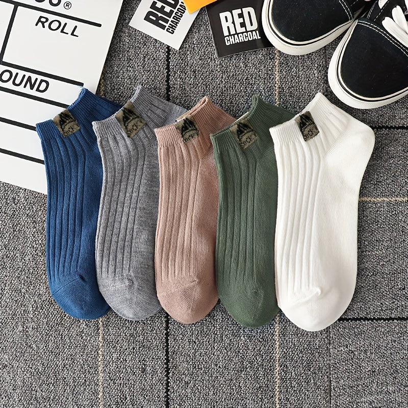 5 Pairs Breathable Low-Cut Ankle Crew Socks for Men and Women