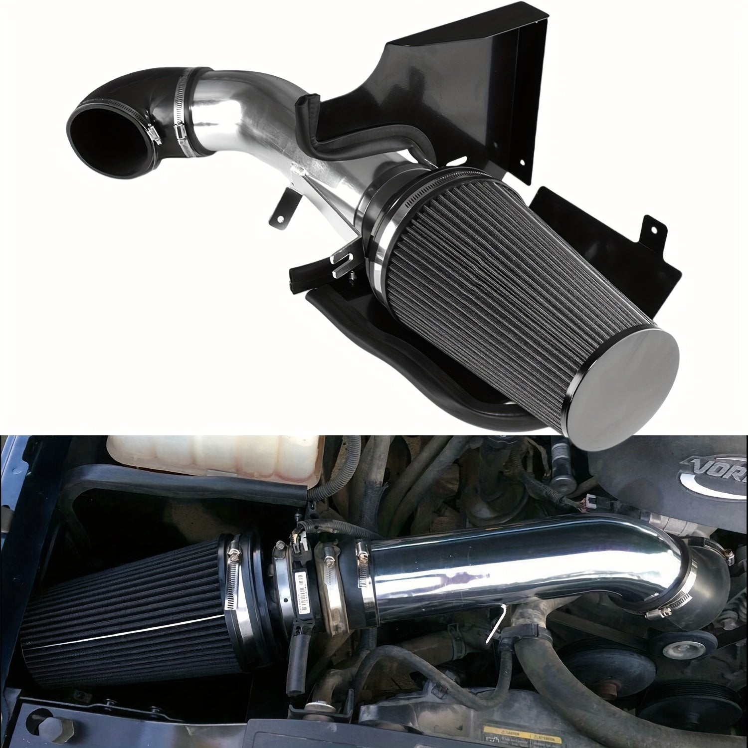 Universal Car 4-Inch Air Intake System Kit with Winter Mushroom Filter