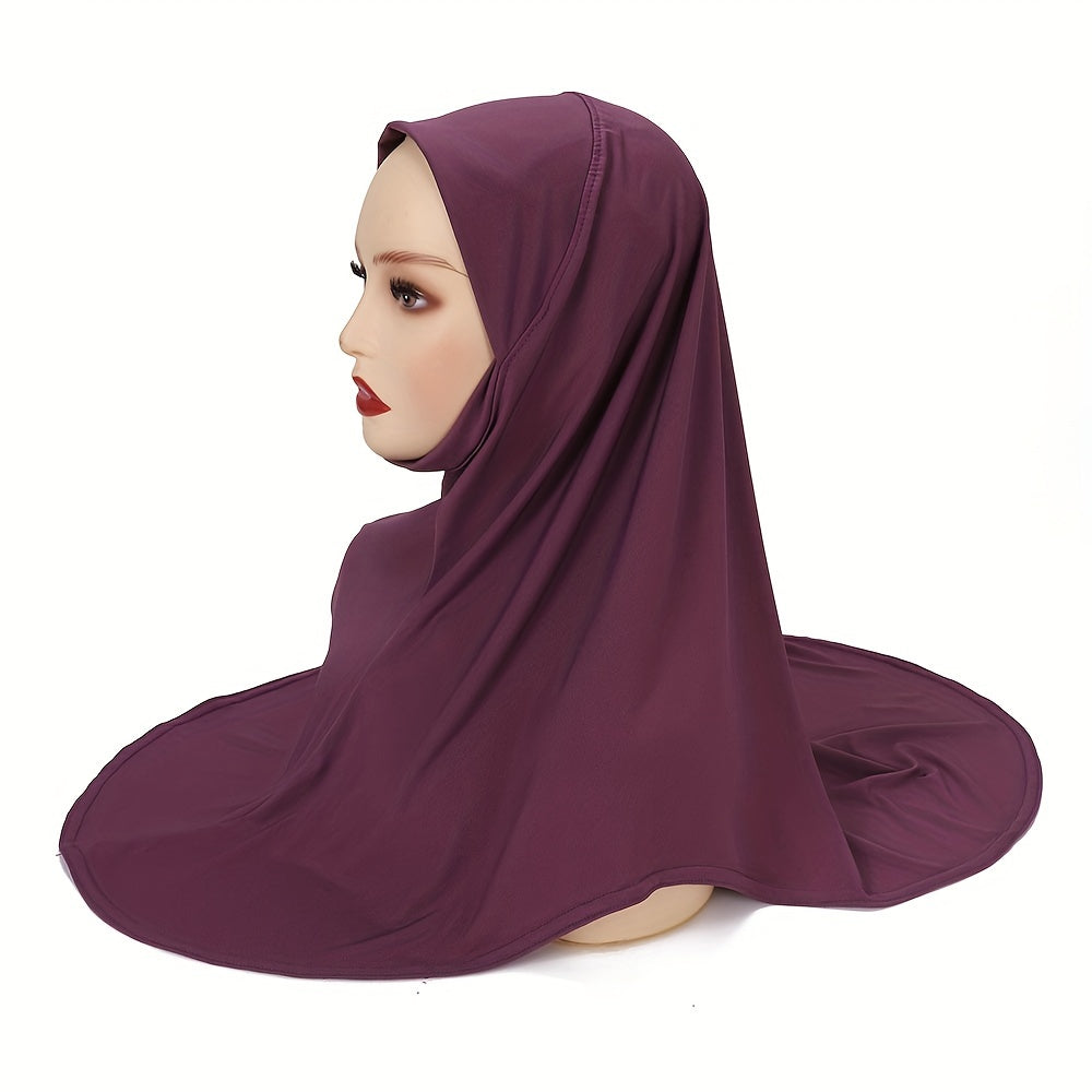 Women's Instant Hijab Solid Color Breathable Polyester for Outdoor Activities