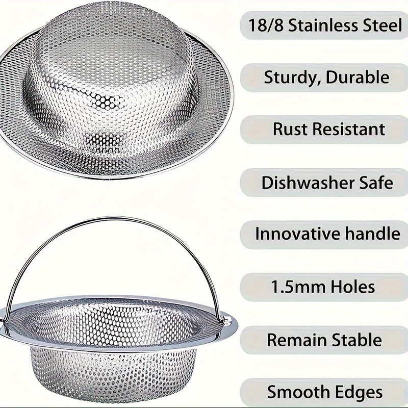 Stainless Steel Sink Strainer Basket Universal Fit Kitchen Drain Filter