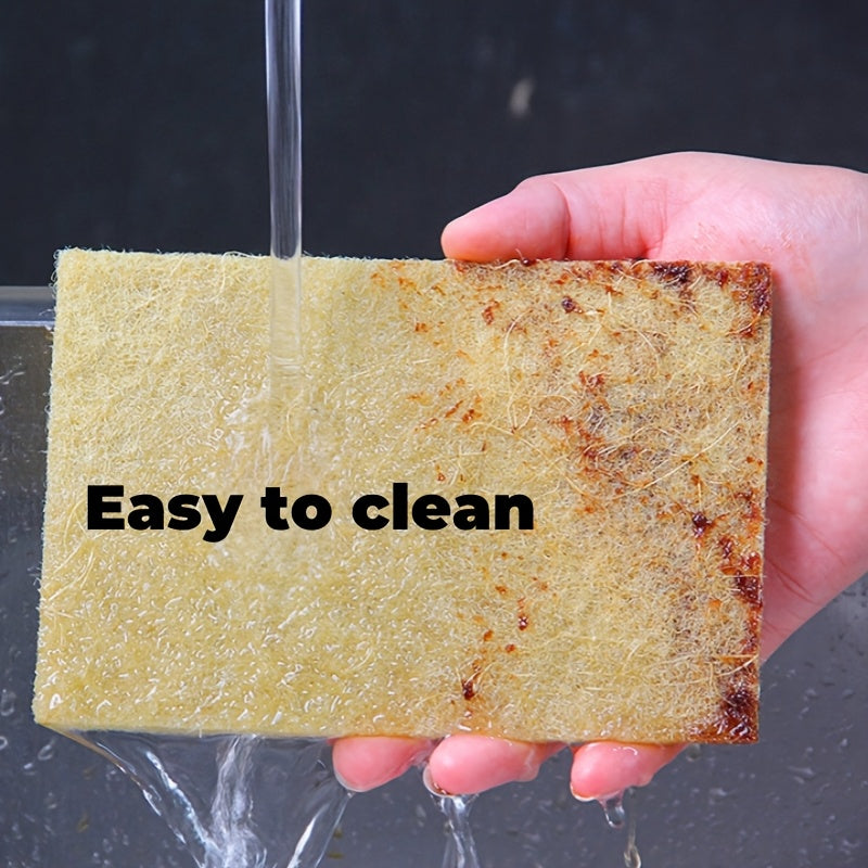 Kit de esponja y cepillo de fibra vegetal multifuncional para limpieza, con toalla de esponja y cepillo para cocina, baño y sala de estar